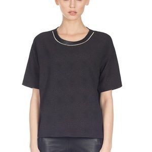 Black Textured veil top